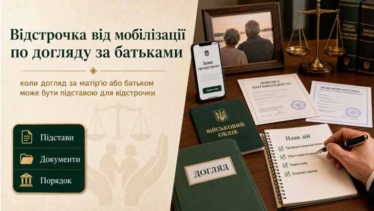 Відстрочка від мобілізації по догляду за батьками