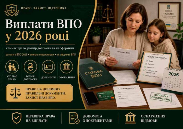 Виплати ВПО у 2026 році