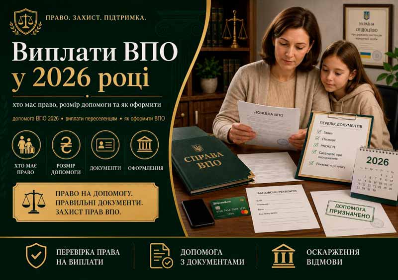 Виплати ВПО у 2026 році
